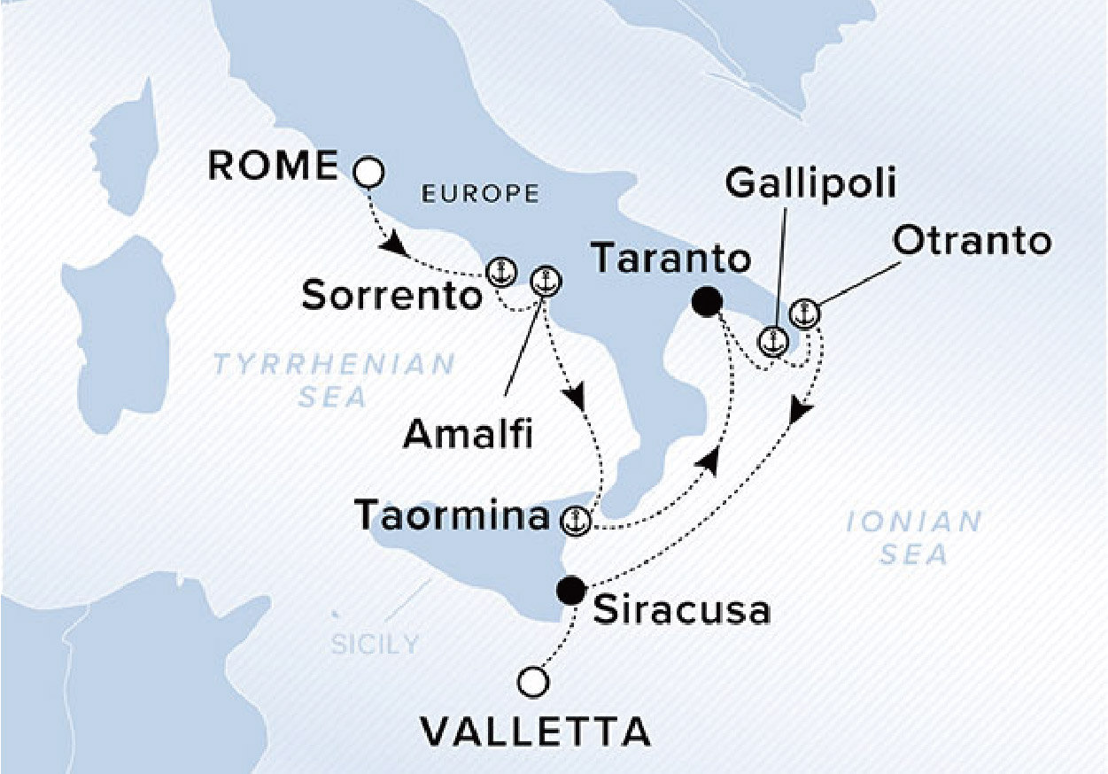 0422 Rome to Valetta map 01