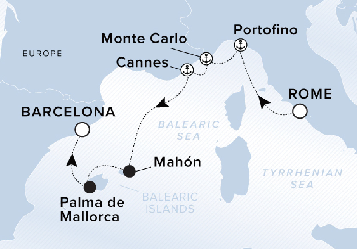 0426 ROME CIVITAVECCHIA BARCELONA 20250814 map 01