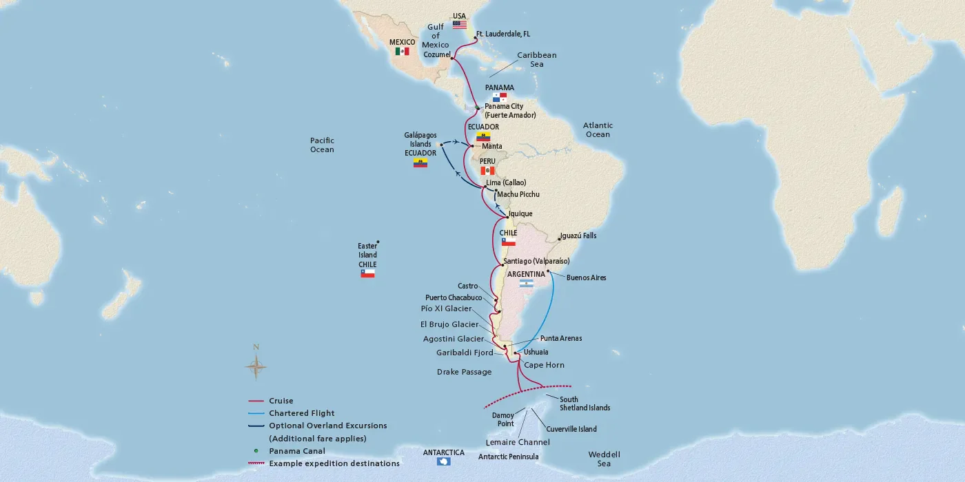 2024-0704 Antarctic Explorer & the Americas-MAP