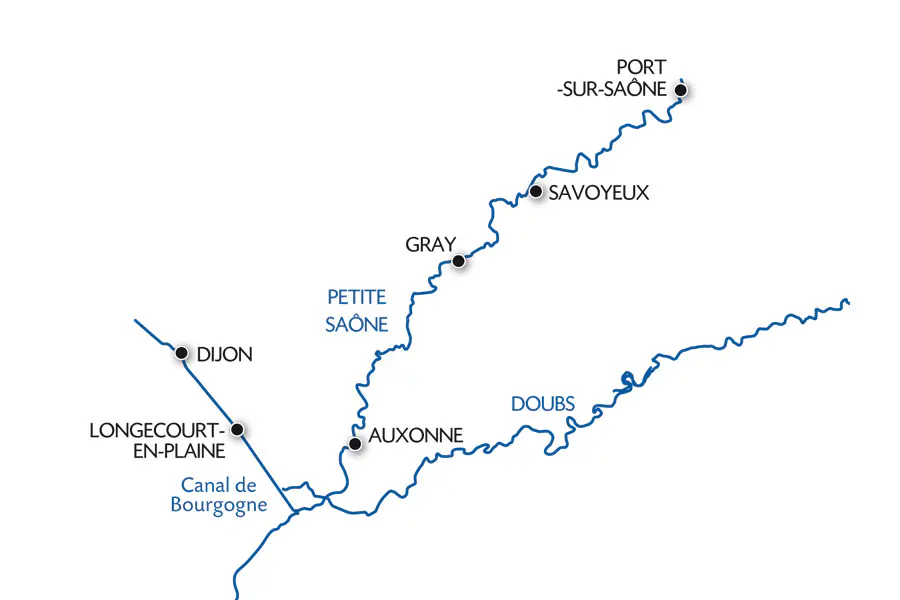 2025-0606-croisieurope-The Petite Saône & The Burgundy Canal-map
