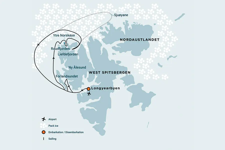 2025-1014-North Spitsbergen Explorer – Into the pack ice – Polar Bear Special-map