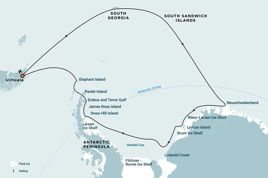 2025-1022-Remote Weddell Sea Explorer incl. South Georgia-map