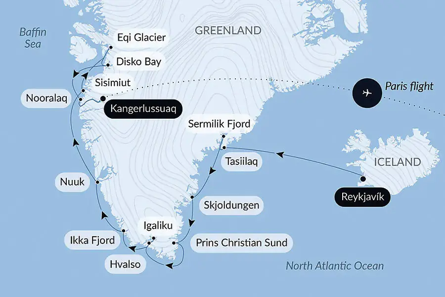 2025-1024- Ponant Expedition to the edge of the Ice Sheet-map