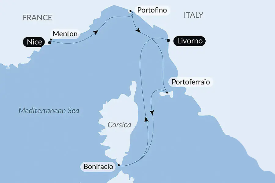 2025-1208-ponant-An Autumn Escape Côte d’Azur, Italian Riviera & Corsica-map