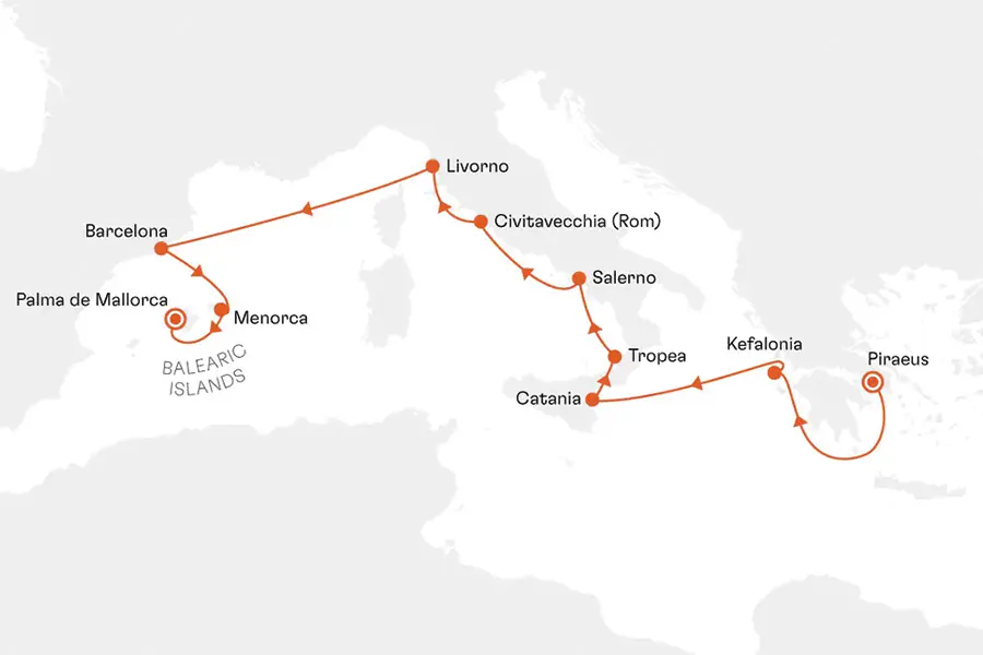 2026-0105-Piraeus (Athens) – Palma de Mallorca Legendary Mediterranean-map