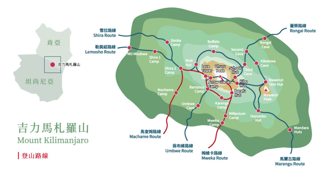 2026-0113-climbing-kilimanjaro-Machame Route-map-2