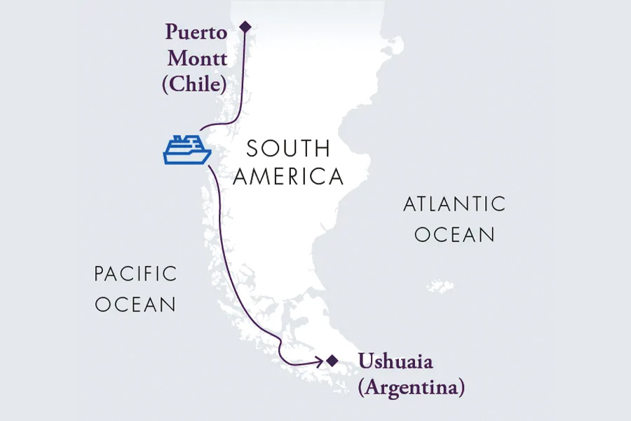2026-0505-Patagonia & Chilean Fjords-2026-27-28(Southbound)-map