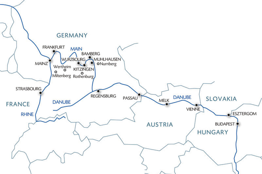 2026-0512-Trans-European cruise from Strasbourg to Budapest (port-to-port cruise)-map