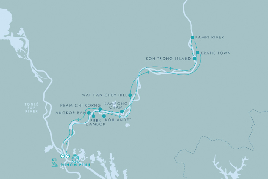 2026-0520-Kratie Exploration Cruise Phnom Penh to Siem Reap (extension) 5 days-map