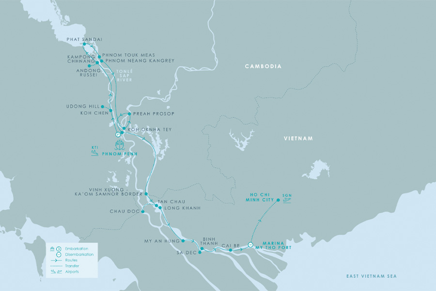2026-0521-Aqua Mekong Expedition Cruise Phnom Penh to Ho Chi Minh City 8days-map