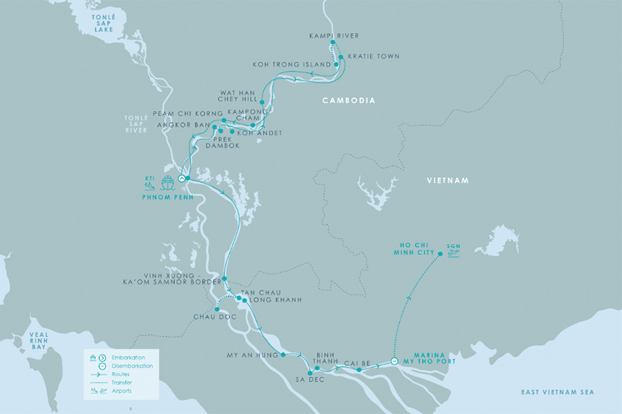 2026-0521-Kratie Expedition Cruise Phnom Penh to Ho Chi Minh City 8days-map