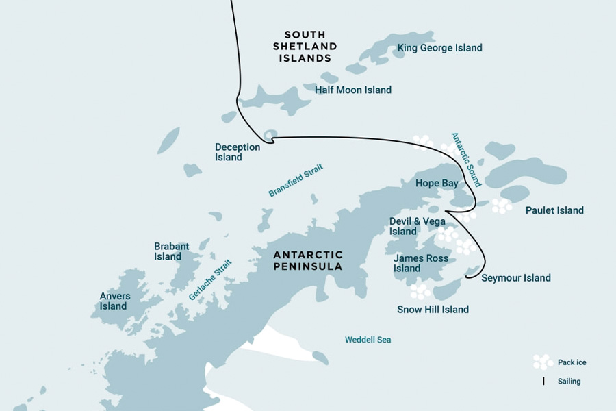 2026-615-Antarctica – Emperors & Snow Hill Island – Helicopters-map