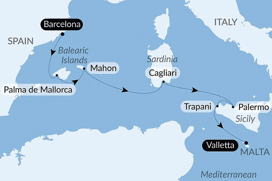 2026-0702-ponant-Cruising the Mediterranean Sicily, Sardinia, and Mallorca-map